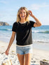 MAYNAS Contrast Trim Sweater Tee