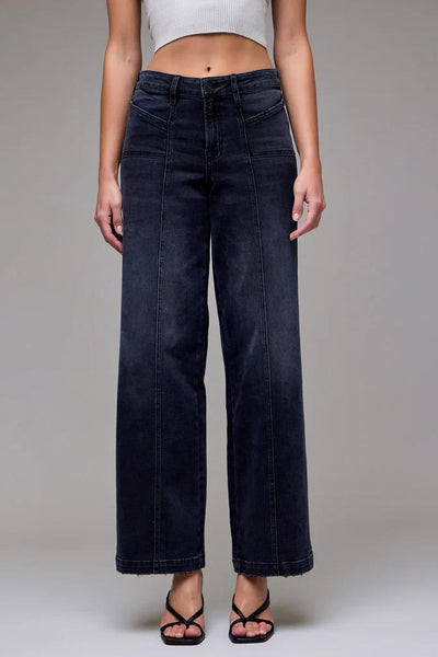 Hidden Denim Mid Rise Wide Leg