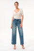 Bayeas Mid Rise Embroidered Wide Leg Jeans
