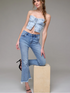 Hidden Denim Super Frayed Crop Happi