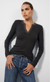BOBI Long Sleeve Split Neck Tee