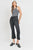 Cropped flare denim in black wash front view